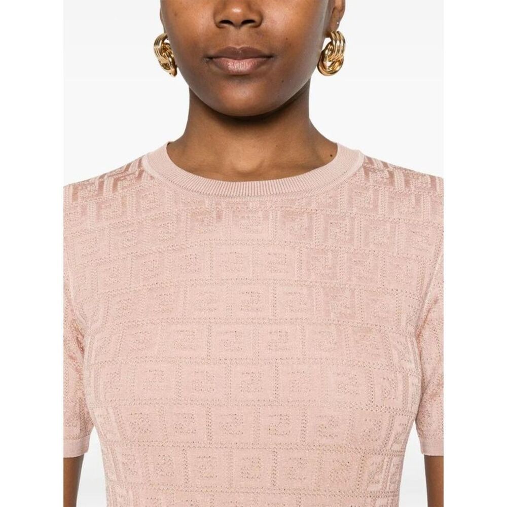 FENDI FF Monogram Knit Dress Women PINK Dresses - Picture 5 of 5